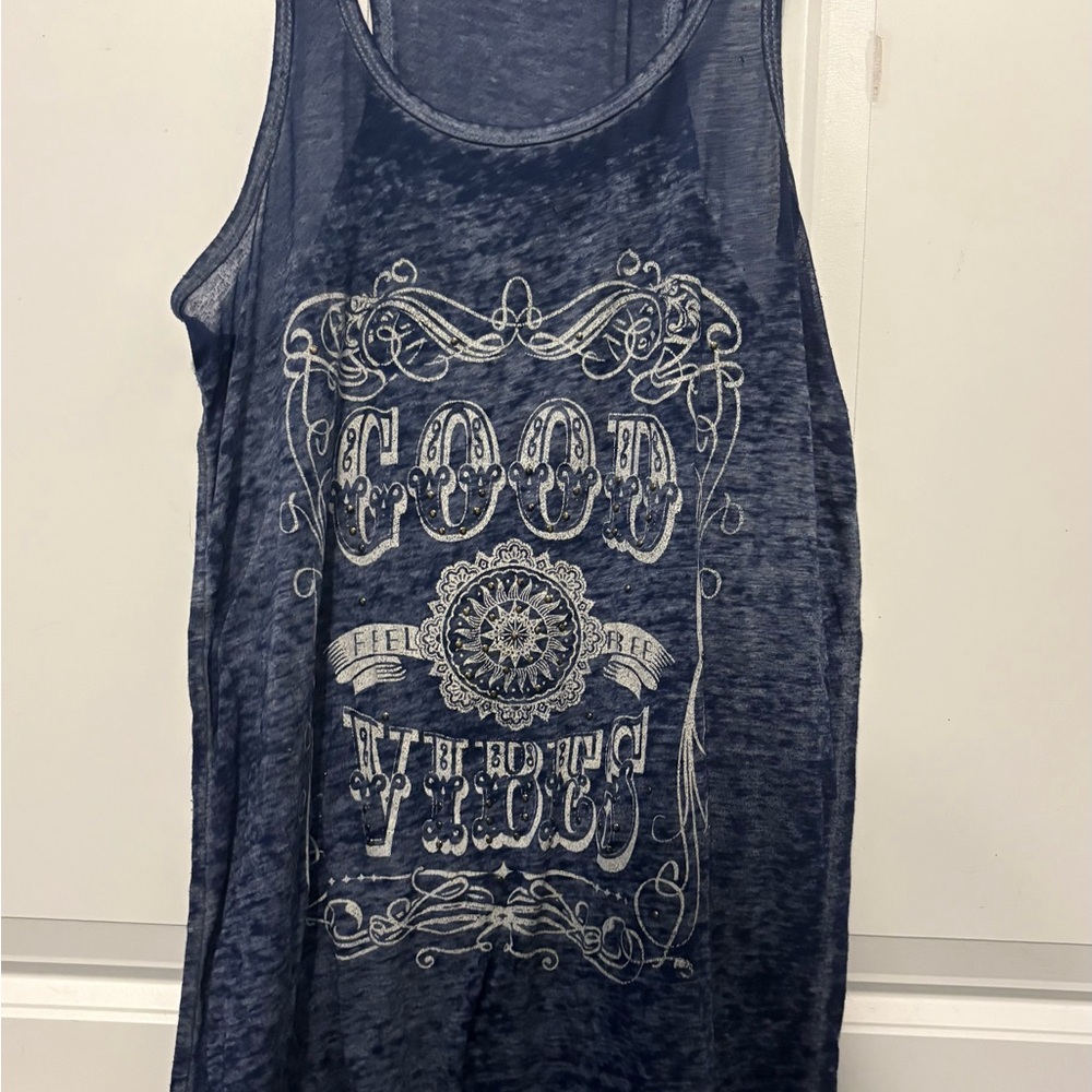 Maurices Navy Graphic Tank Top